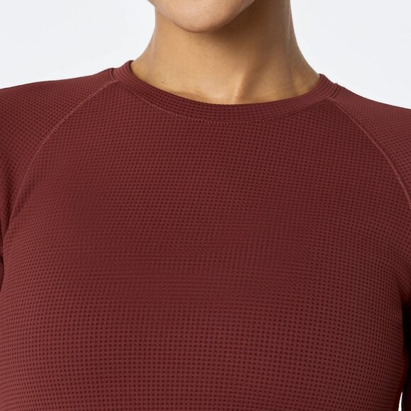 Figs Waffle Longsleeve Underscrub in Walnut, Size Small - Picture 3 of 11